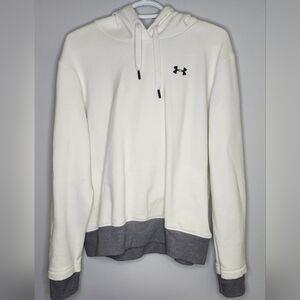 White Under Armour Loose Fit Zipper Pocket Hoodie